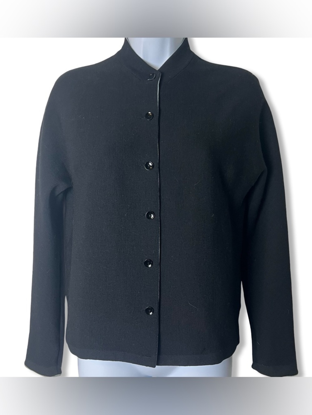 Vtg 50s Création Tricosa Paris Black Knit Jacket Two-Tone Made in France‎